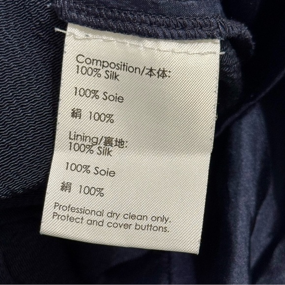 3.1 Phillip Lim Navy Blue Silk Jumpsuit Sz 8 - Picture 8 of 11